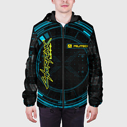 Куртка с капюшоном мужская Cyberpunk Militech Corporation, цвет: 3D-черный — фото 2