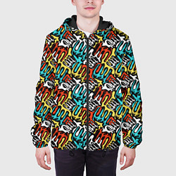 Куртка с капюшоном мужская Граффити, цвет: 3D-черный — фото 2