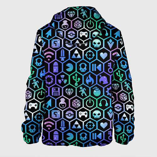 Мужская куртка Компьютерные игровые символы / 3D-Белый – фото 2
