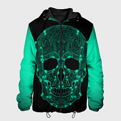 Куртка с капюшоном мужская Cyber Skull, цвет: 3D-черный