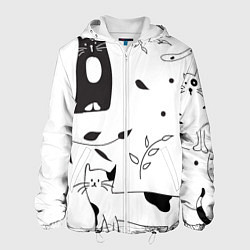 Куртка с капюшоном мужская Кис-Кис, цвет: 3D-белый