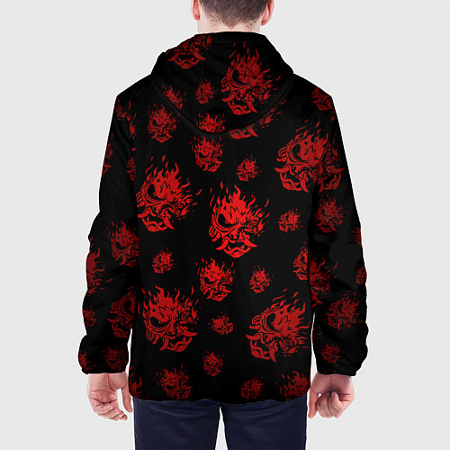 Мужская куртка Samurai pattern - красный / 3D-Черный – фото 4