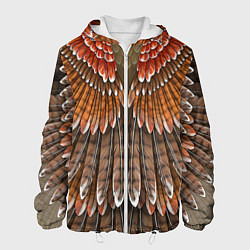 Куртка с капюшоном мужская Оперение: орел, цвет: 3D-белый