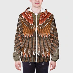 Куртка с капюшоном мужская Оперение: орел, цвет: 3D-белый — фото 2