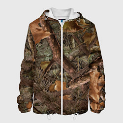 Куртка с капюшоном мужская Охотничий камуфляж, цвет: 3D-белый