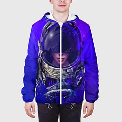 Куртка с капюшоном мужская Девушка в Космосе, цвет: 3D-белый — фото 2