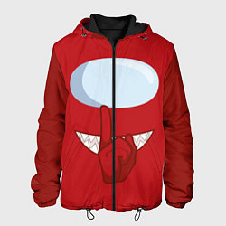 Куртка с капюшоном мужская AMONG US RED IMPOSTOR, цвет: 3D-черный