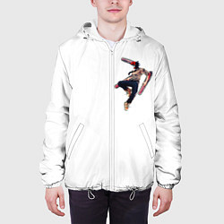Куртка с капюшоном мужская Человек Бензопила, цвет: 3D-белый — фото 2