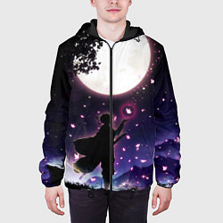 Куртка с капюшоном мужская Шинобу Кочо Клинок демонов, цвет: 3D-черный — фото 2