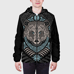 Куртка с капюшоном мужская Медведь, цвет: 3D-черный — фото 2