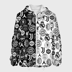 Куртка с капюшоном мужская ЛОГОТИПЫ ФУТБОЛЬНЫХ КОМАНД, цвет: 3D-белый
