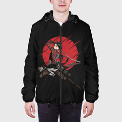 Куртка с капюшоном мужская Атака Титанов, цвет: 3D-черный — фото 2