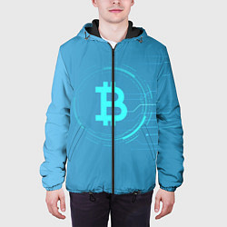 Куртка с капюшоном мужская Bitcoin, цвет: 3D-черный — фото 2