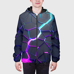 Куртка с капюшоном мужская НЕОНОВЫЙ РАЗЛОМ 3Д РАЗЛОМ, цвет: 3D-черный — фото 2
