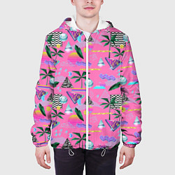 Куртка с капюшоном мужская Vaporwave art, цвет: 3D-белый — фото 2