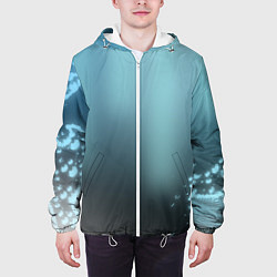 Куртка с капюшоном мужская Водяные свечения, цвет: 3D-белый — фото 2