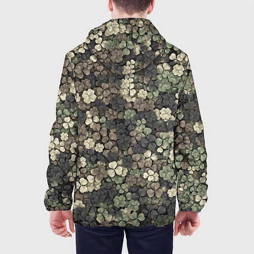 Мужская куртка Камуфляж с клевером / 3D-Черный – фото 4