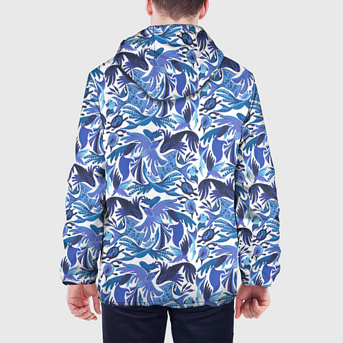Мужская куртка Рыбы-птицы Узоры / 3D-Черный – фото 4