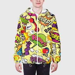 Куртка с капюшоном мужская Комикс, цвет: 3D-белый — фото 2