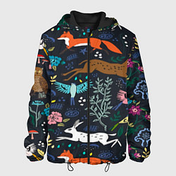 Куртка с капюшоном мужская Звери и Природа, цвет: 3D-черный