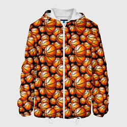 Куртка с капюшоном мужская Баскетбольные Мячи, цвет: 3D-белый