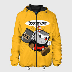Куртка с капюшоном мужская CUPHEAD, цвет: 3D-черный
