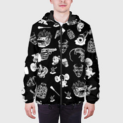 Куртка с капюшоном мужская КРОВОСТОК ТАТУИРОВКИ, цвет: 3D-черный — фото 2