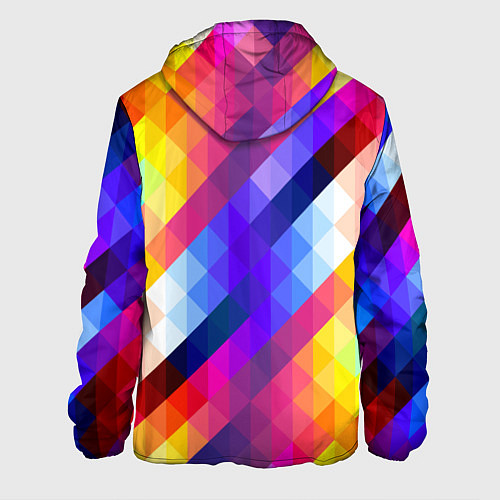 Мужская куртка Пиксельная радуга / 3D-Белый – фото 2