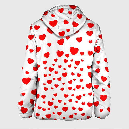 Мужская куртка Енот в сердечках / 3D-Белый – фото 2