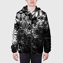 Куртка с капюшоном мужская Floral Pattern, цвет: 3D-черный — фото 2