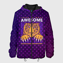 Куртка с капюшоном мужская Awesome Тигр lion like, цвет: 3D-черный