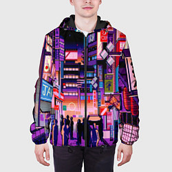 Куртка с капюшоном мужская Переулок Токио, цвет: 3D-черный — фото 2