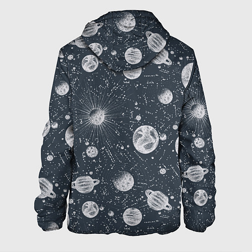 Мужская куртка Звезды, планеты и созвездия / 3D-Белый – фото 2