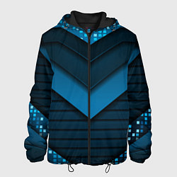 Куртка с капюшоном мужская 3D luxury blue abstract, цвет: 3D-черный