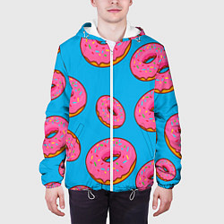 Куртка с капюшоном мужская Пончики, цвет: 3D-белый — фото 2