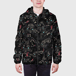 Куртка с капюшоном мужская Волки Wolwes, цвет: 3D-черный — фото 2