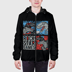 Куртка с капюшоном мужская Rock Star Dino Динозавр геймер, цвет: 3D-черный — фото 2