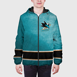 Куртка с капюшоном мужская San Jose Sharks, цвет: 3D-черный — фото 2