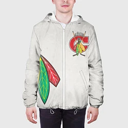 Куртка с капюшоном мужская Чикаго Блэкхокс, цвет: 3D-белый — фото 2