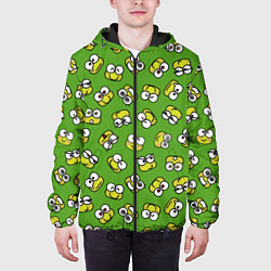 Куртка с капюшоном мужская Смайлы Лягушки, цвет: 3D-черный — фото 2