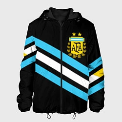 Куртка с капюшоном мужская Сборная Аргентины, цвет: 3D-черный