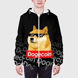 Куртка с капюшоном мужская DOGECOIN DOGE ДОГИКОИН, цвет: 3D-белый — фото 2