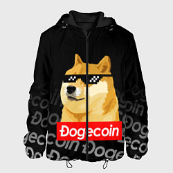 Куртка с капюшоном мужская DOGECOIN DOGE ДОГИКОИН, цвет: 3D-черный