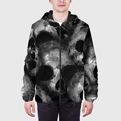 Куртка с капюшоном мужская Груда черепов, цвет: 3D-черный — фото 2