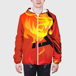 Куртка с капюшоном мужская Огненный лев, цвет: 3D-белый — фото 2