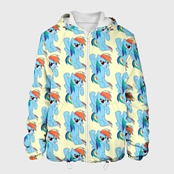 Куртка с капюшоном мужская Rainbow Dash, цвет: 3D-белый
