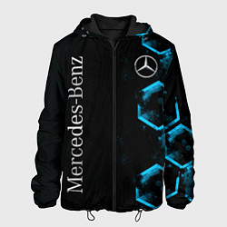Куртка с капюшоном мужская Mercedes Мерседес Неон, цвет: 3D-черный