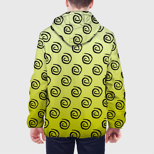 Мужская куртка Узор спиральки на желтом фоне / 3D-Черный – фото 4