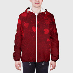 Куртка с капюшоном мужская КРАСНЫЕ СЕРДЕЧКИ HEART Z, цвет: 3D-белый — фото 2