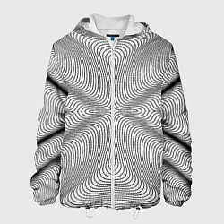 Куртка с капюшоном мужская Линии иллюзия, цвет: 3D-белый